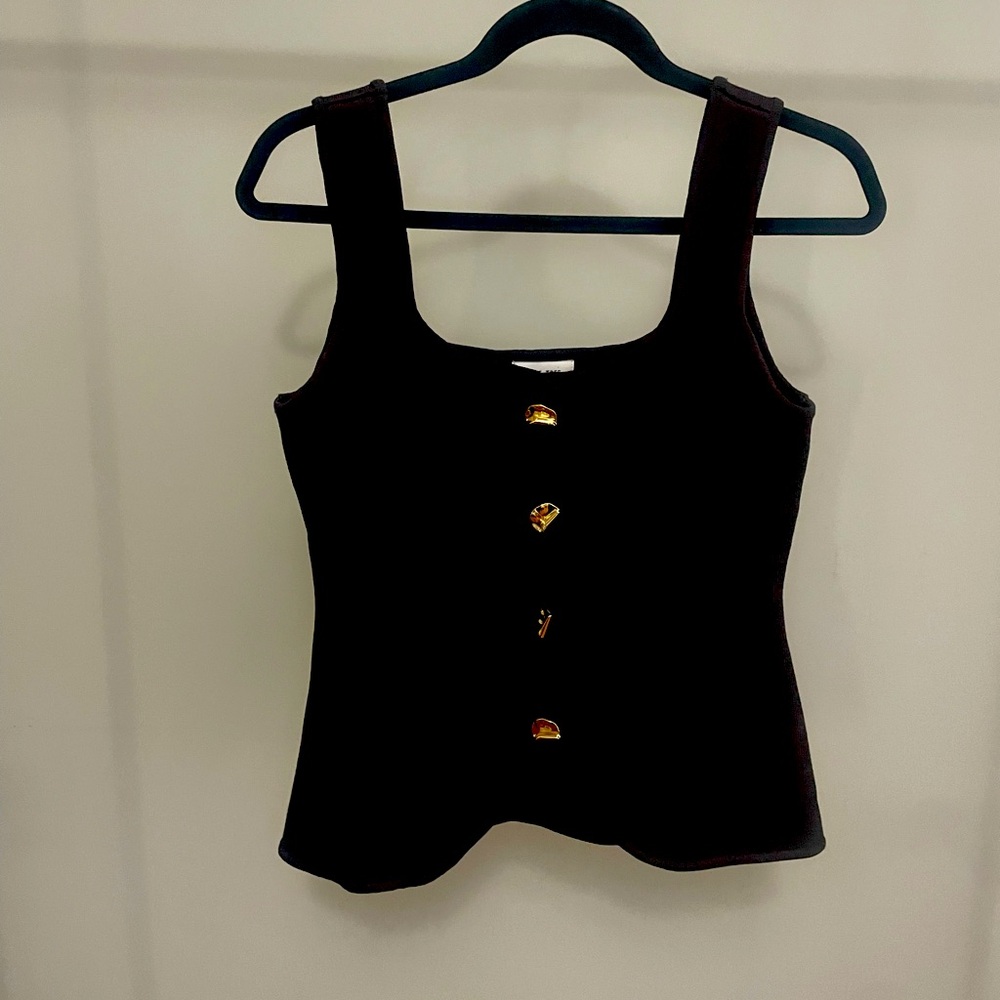 Love Tree Brown Sweater Vest with Gold Buttons Size S